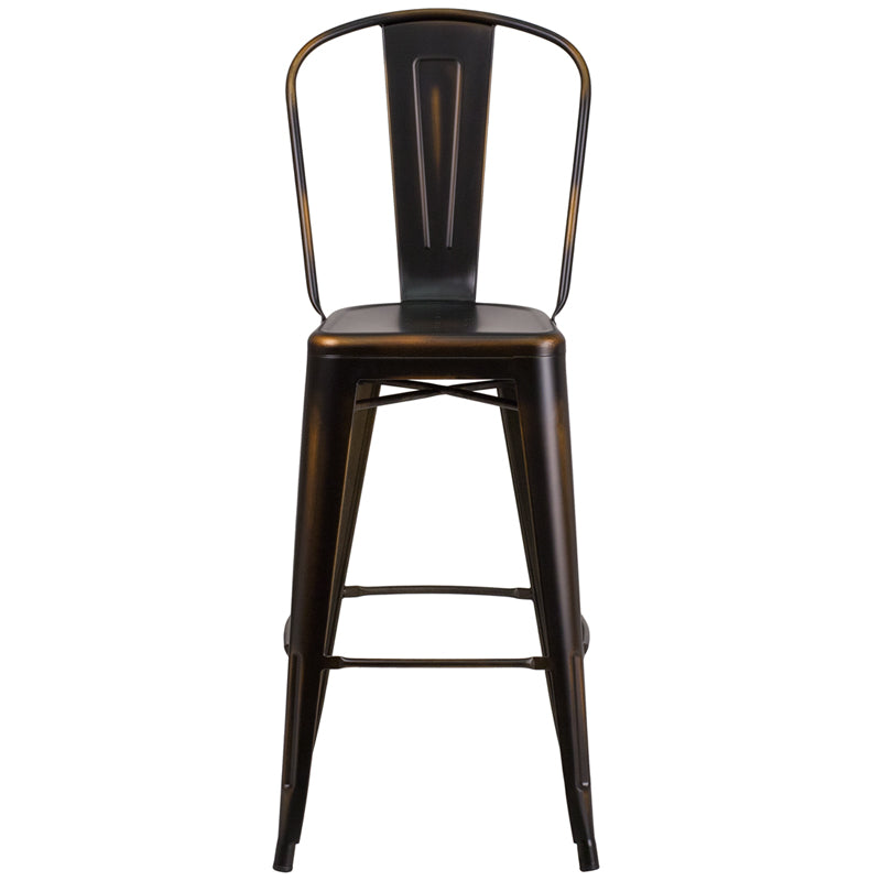 Distressed Copper Metal Stool ET-3534-30-COP-GG