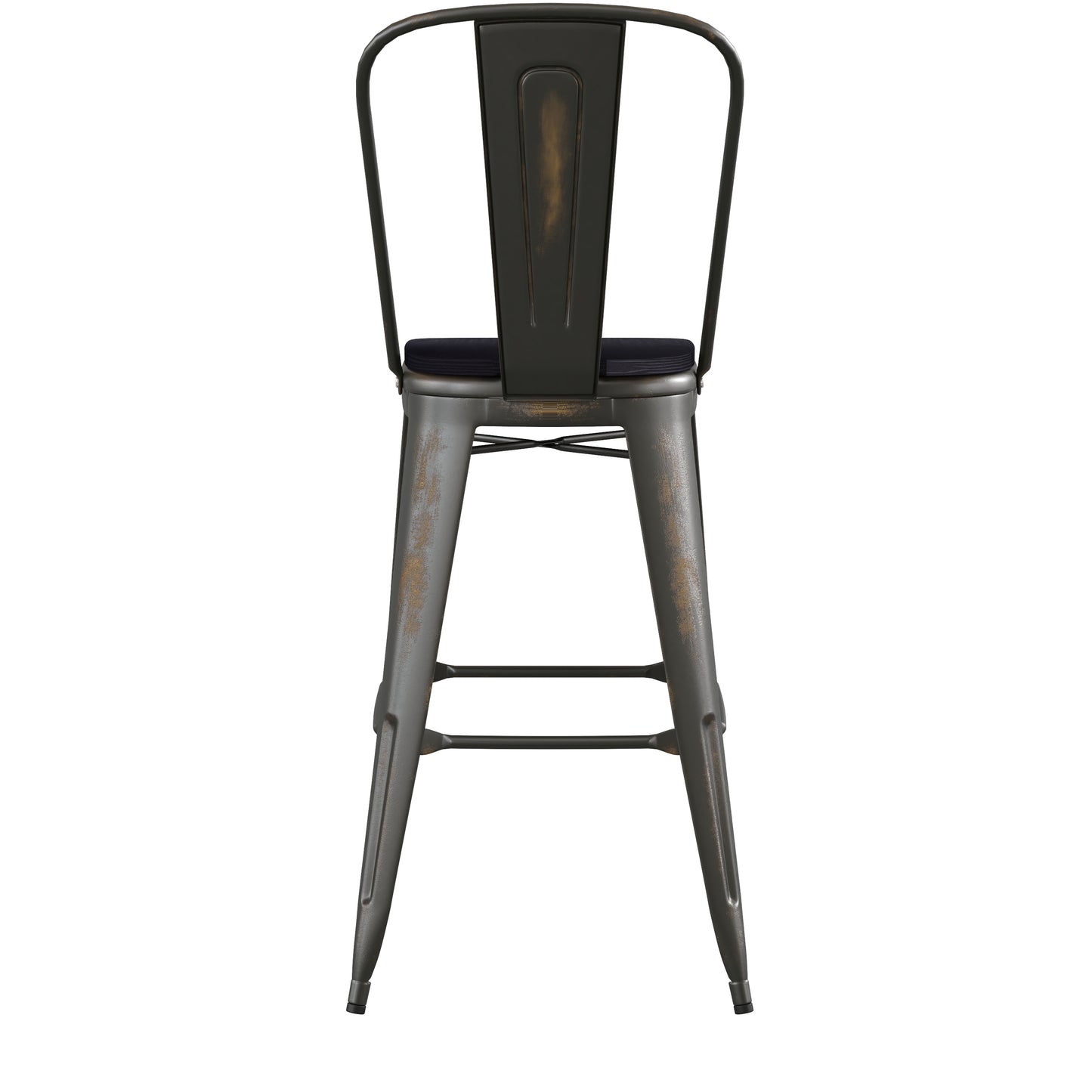 Copper Metal Stool-Black Seat ET-3534-30-COP-PL1B-GG