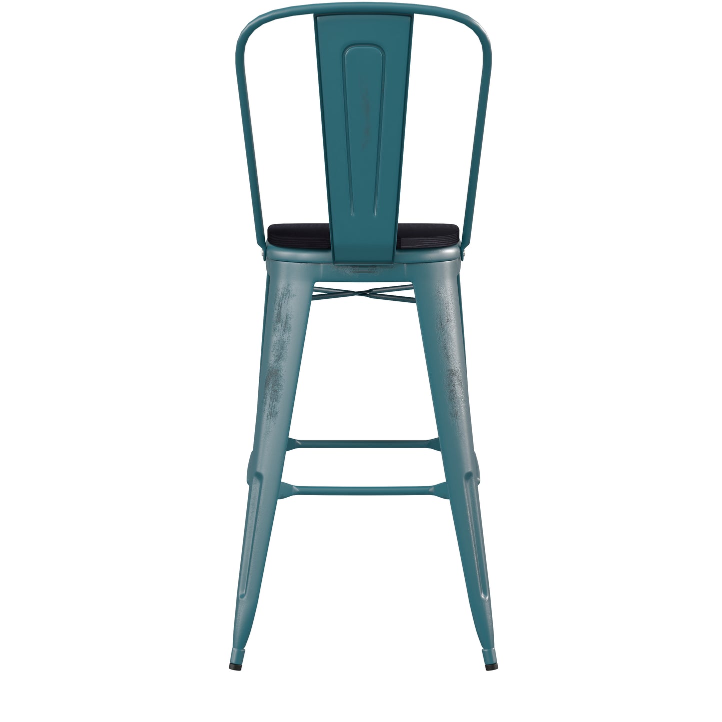 Blue-Tl Metal Stool-Black Seat ET-3534-30-KB-PL1B-GG