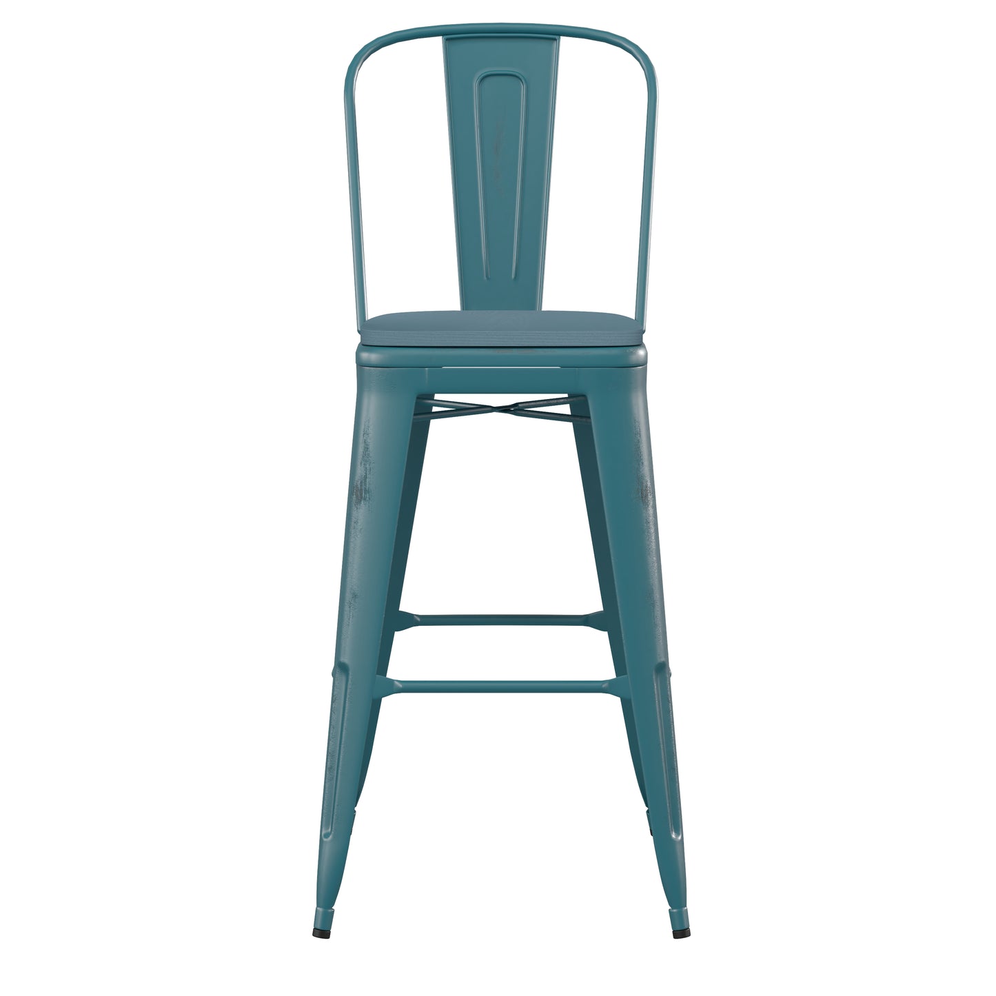 Blue-Tl Metal Stool-Teal Seat ET-3534-30-KB-PL1C-GG