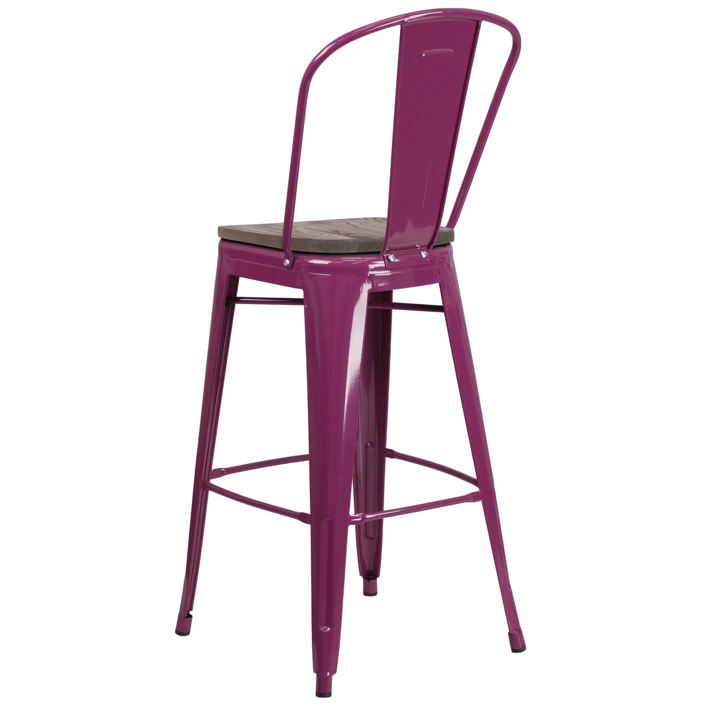 30" Purple Metal Bar Stool ET-3534-30-PUR-WD-GG