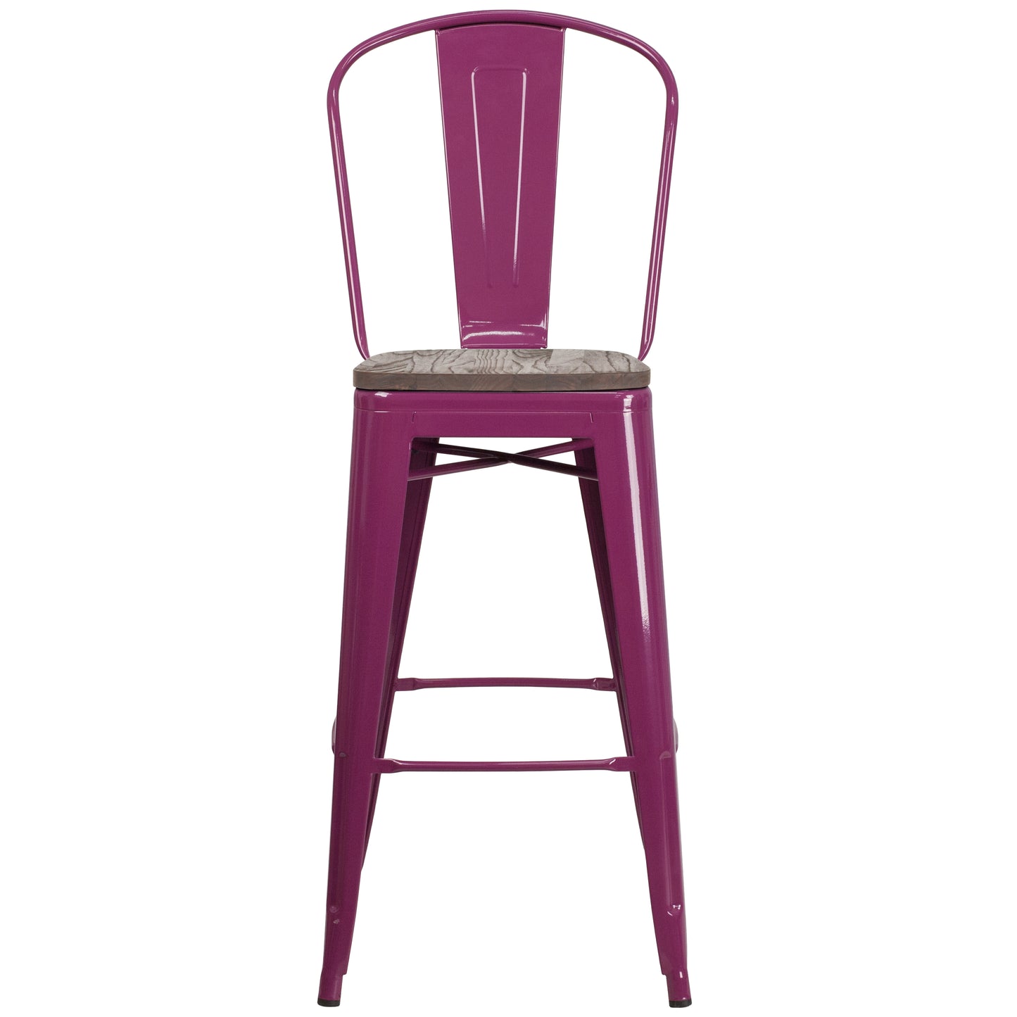 30" Purple Metal Bar Stool ET-3534-30-PUR-WD-GG