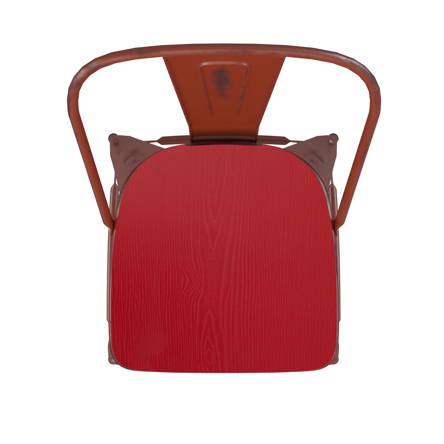 Red Metal Stool-Red Seat ET-3534-30-RD-PL1R-GG