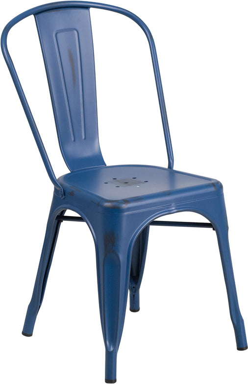 Distressed Blue Metal Chair ET-3534-AB-GG