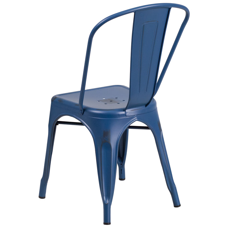 Distressed Blue Metal Chair ET-3534-AB-GG