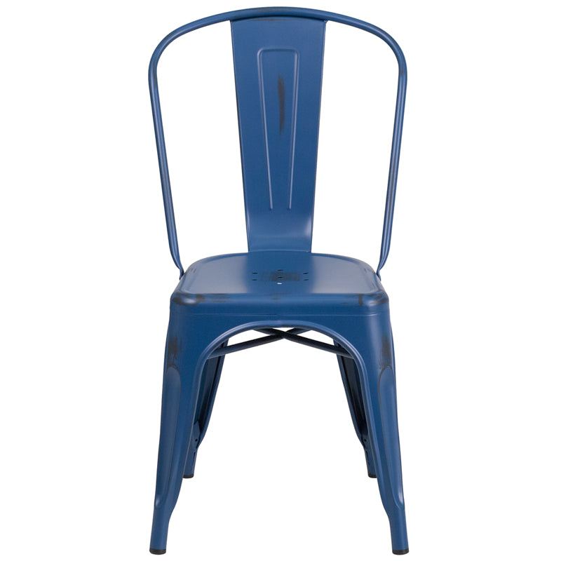 Distressed Blue Metal Chair ET-3534-AB-GG