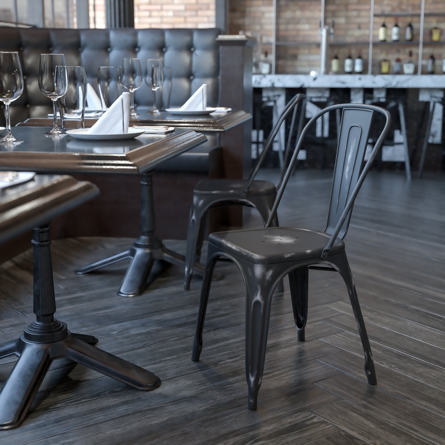 Stackable Metal Bistro Style Chair