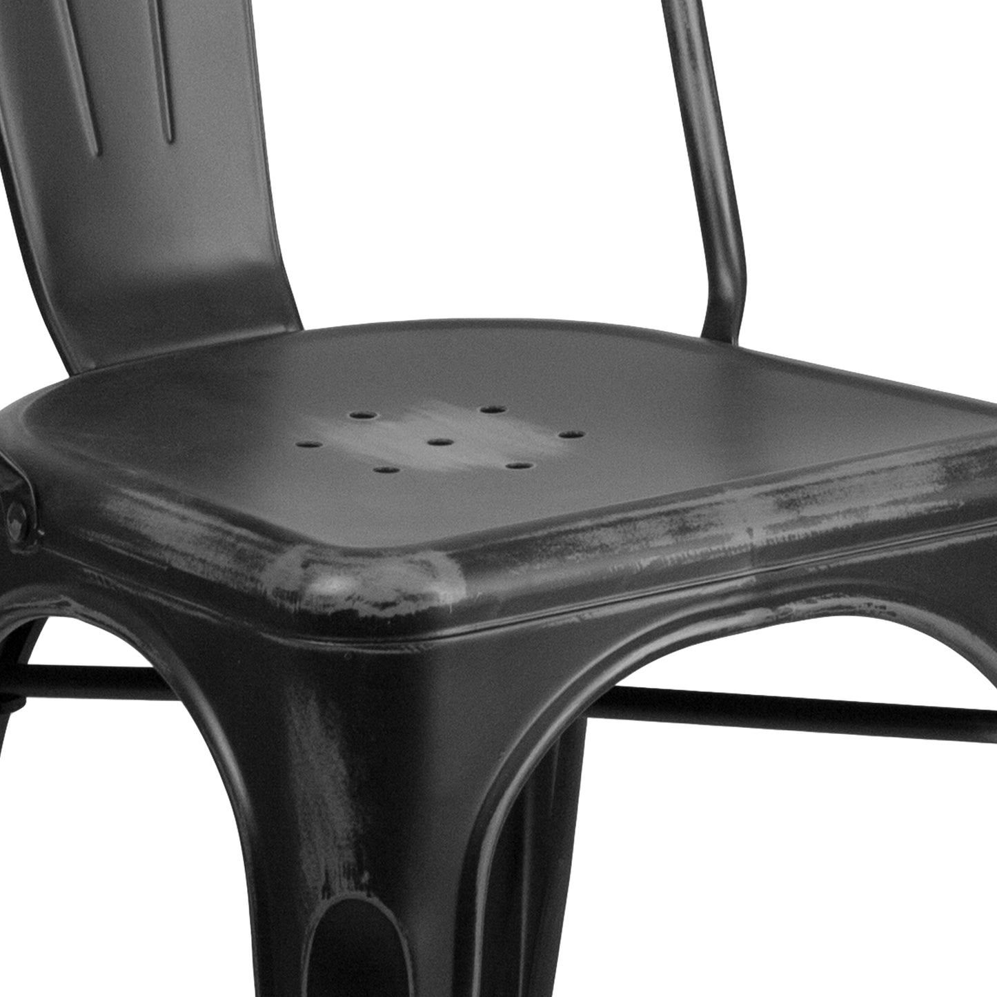 Distressed Black Metal Chair ET-3534-BK-GG