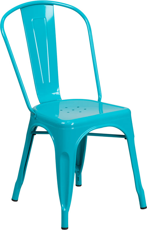 Crystal Teal-Blue Metal Chair ET-3534-CB-GG