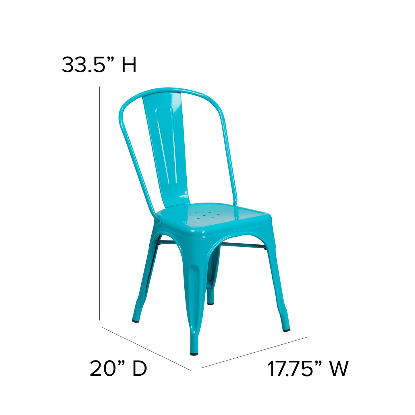 Crystal Teal-Blue Metal Chair ET-3534-CB-GG