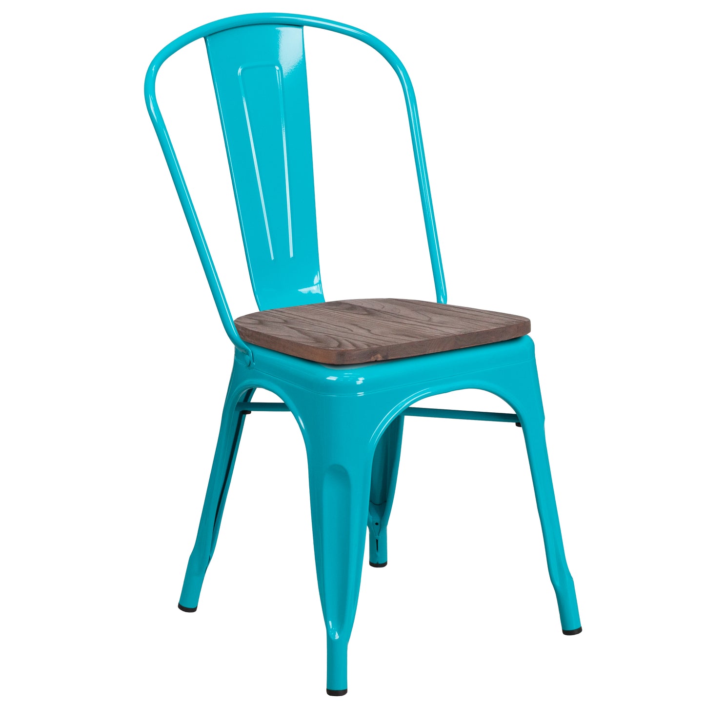 Crystal Teal-Blue Metal Chair ET-3534-CB-WD-GG