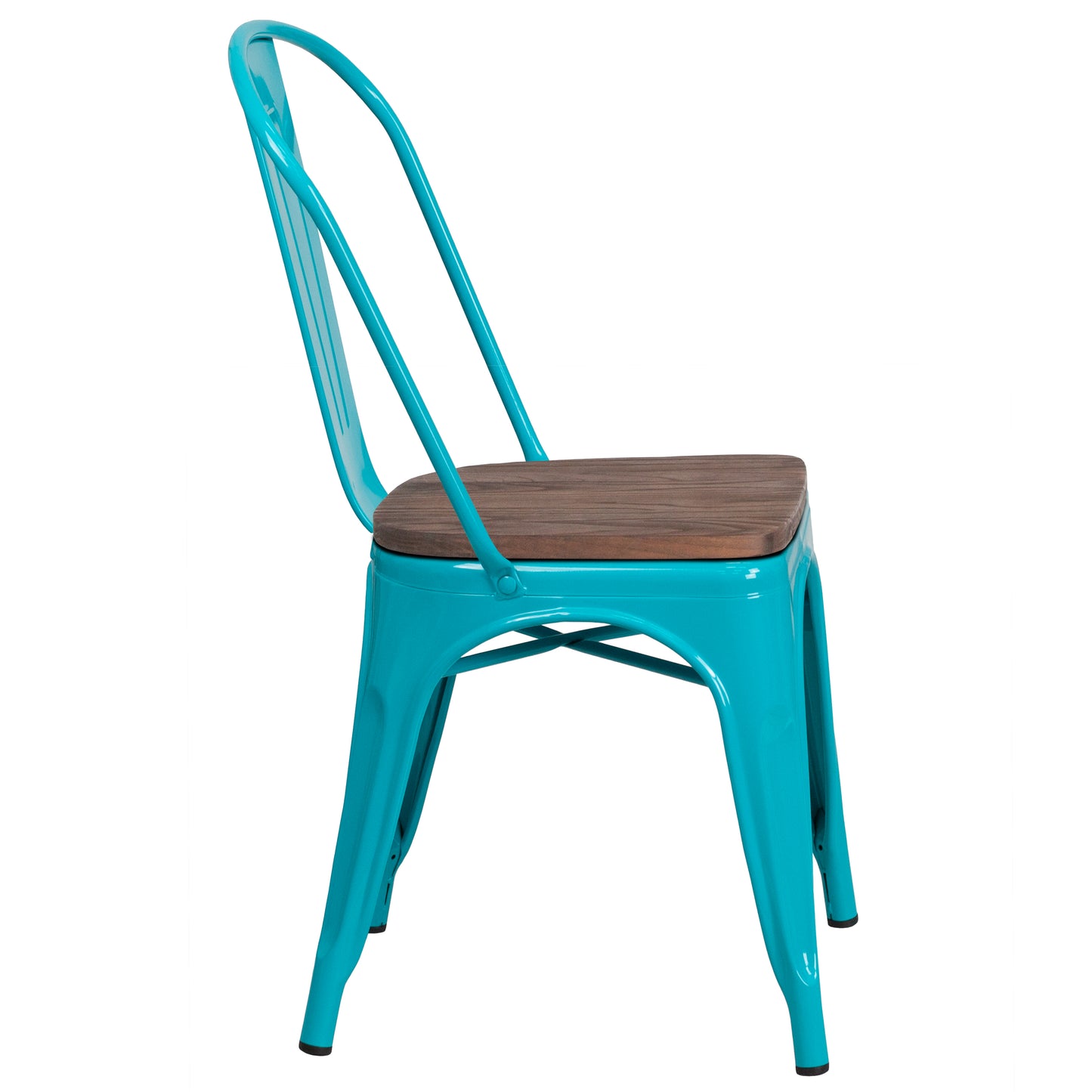 Crystal Teal-Blue Metal Chair ET-3534-CB-WD-GG