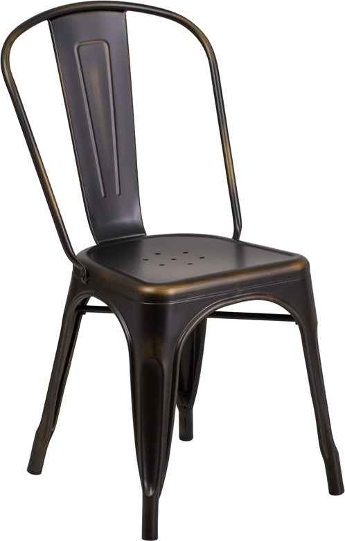 Stackable Metal Bistro Style Chair