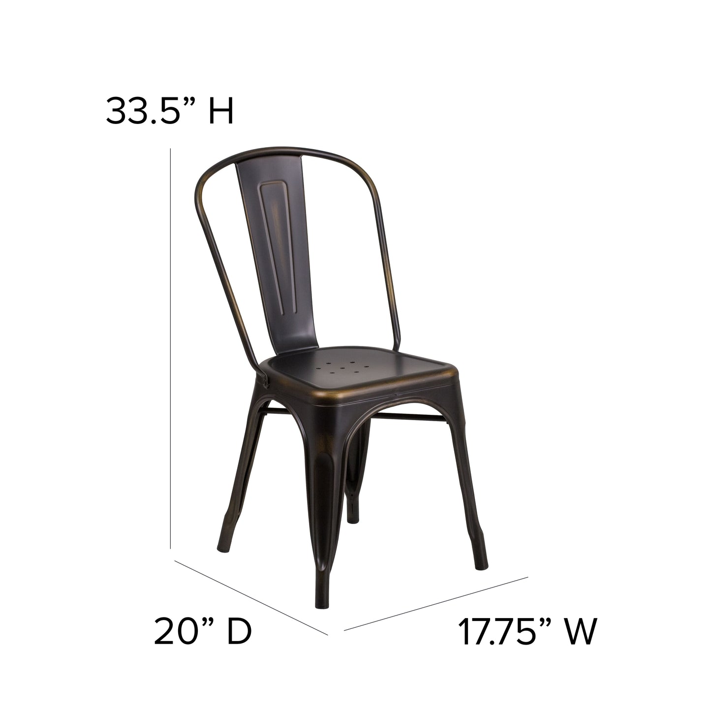 Stackable Metal Bistro Style Chair