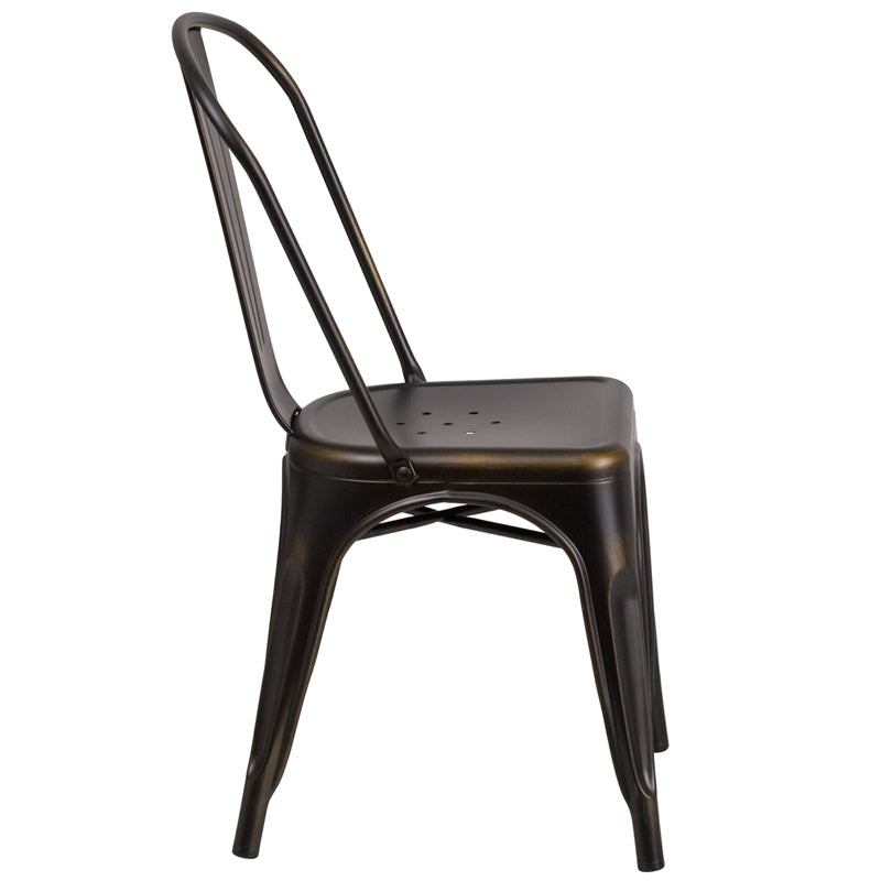 Distressed Copper Metal Chair ET-3534-COP-GG