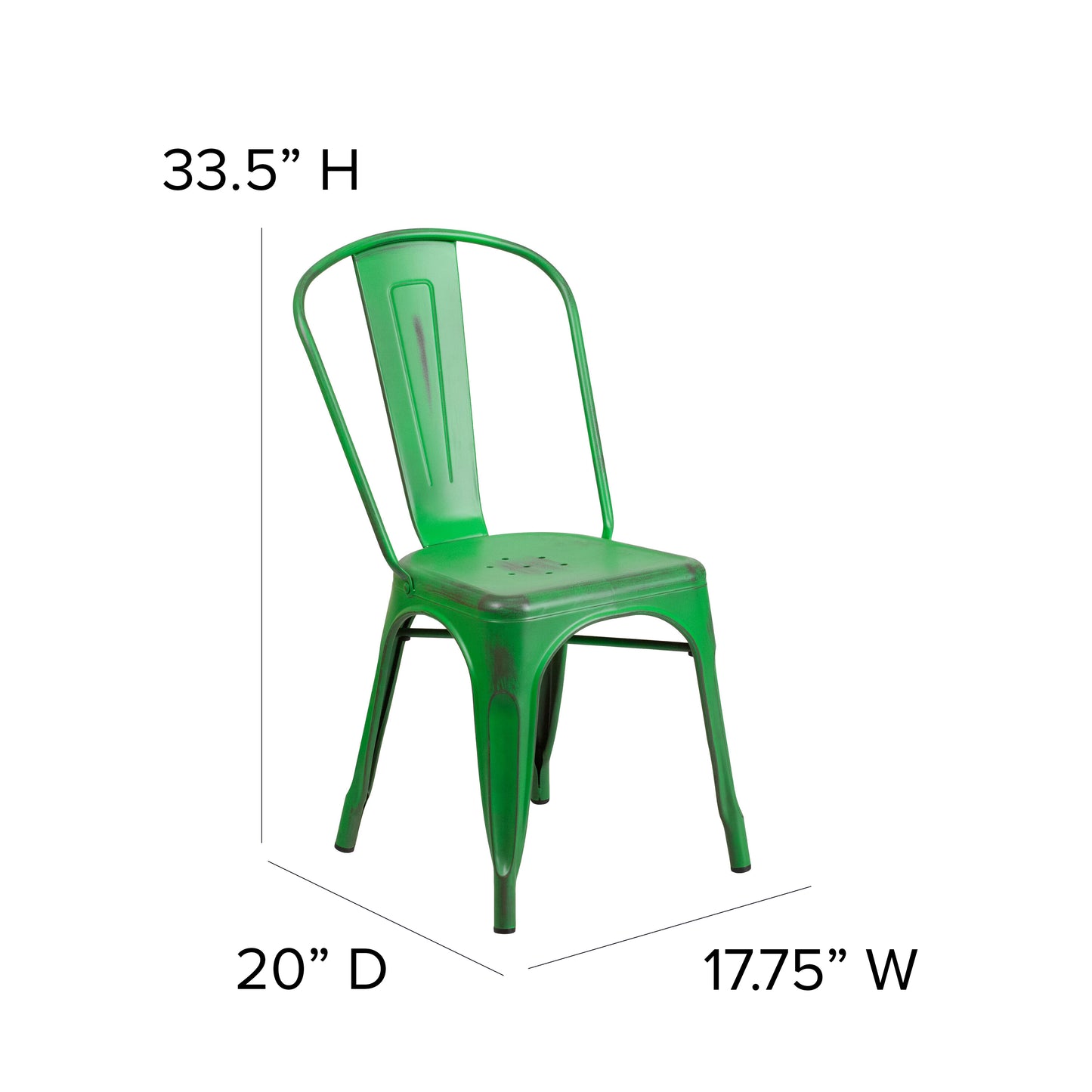 Distressed Green Metal Chair ET-3534-GN-GG