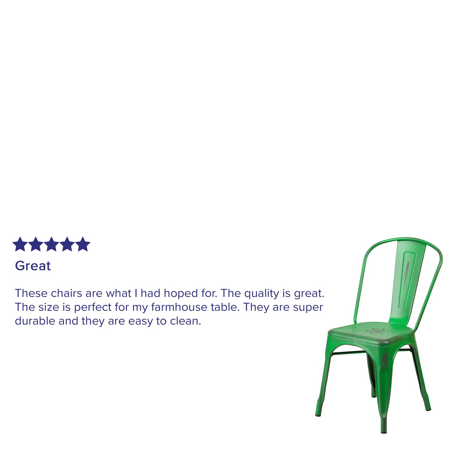 Distressed Green Metal Chair ET-3534-GN-GG