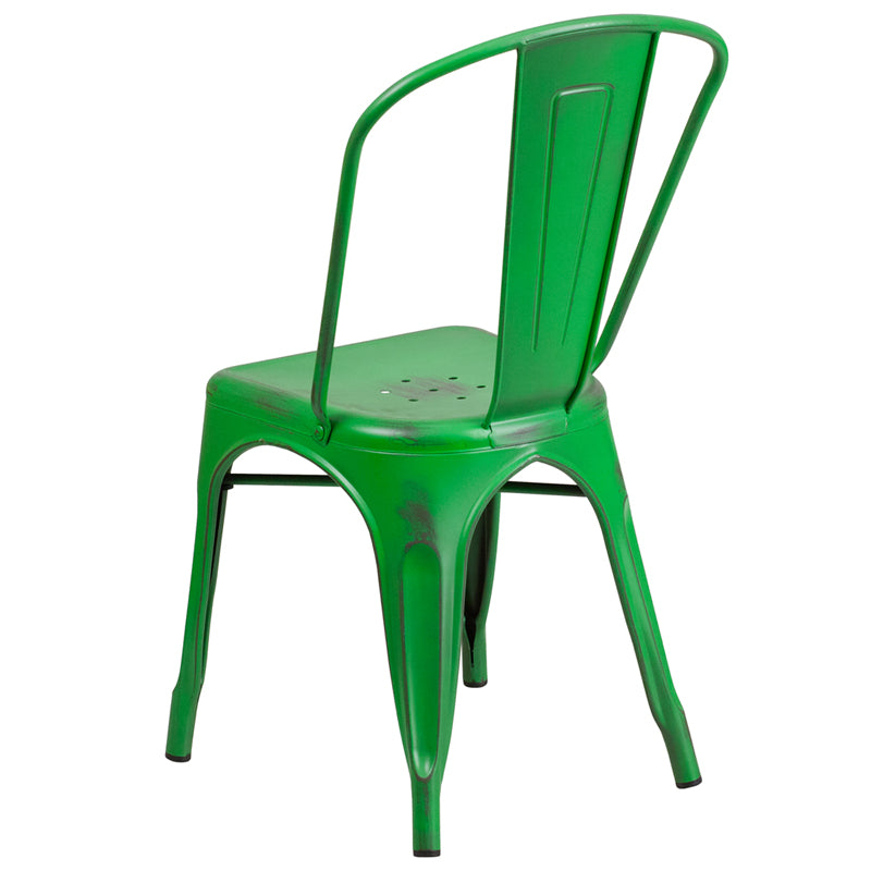 Distressed Green Metal Chair ET-3534-GN-GG