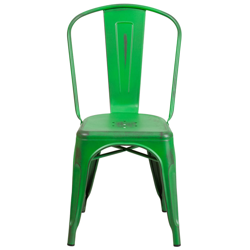 Distressed Green Metal Chair ET-3534-GN-GG