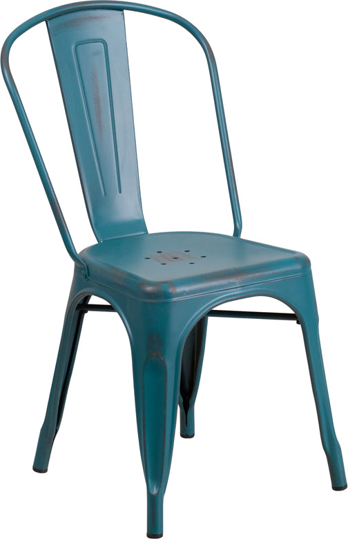 Distressed Blue-TL Metal Chair ET-3534-KB-GG