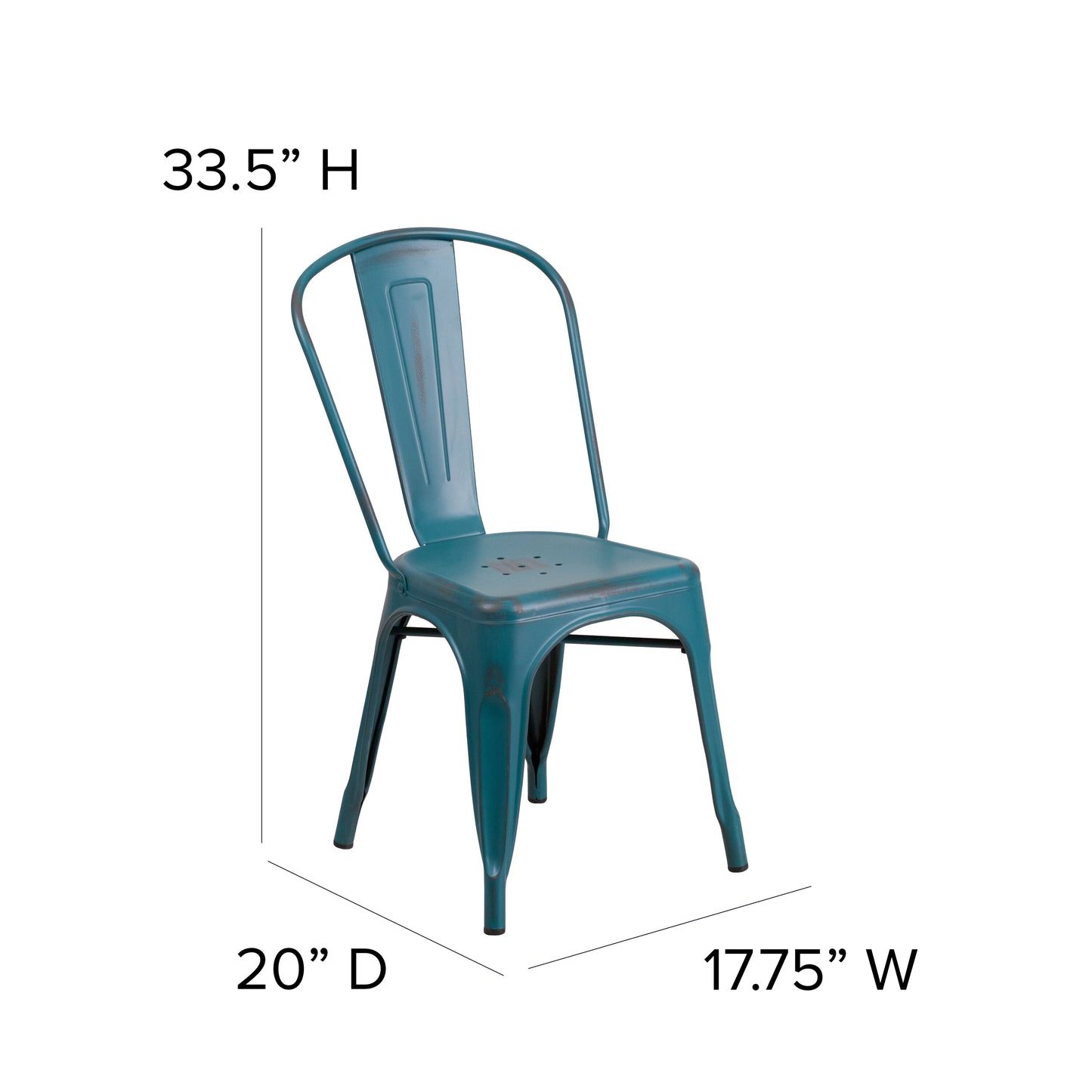 Distressed Blue-TL Metal Chair ET-3534-KB-GG