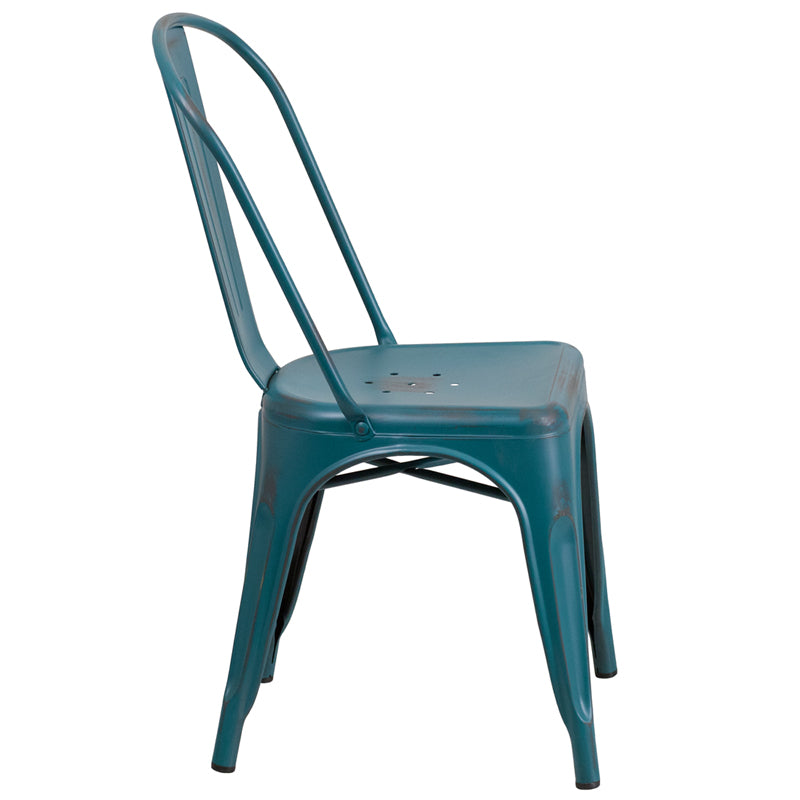 Distressed Blue-TL Metal Chair ET-3534-KB-GG