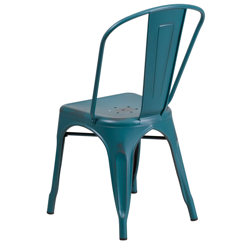 Distressed Blue-TL Metal Chair ET-3534-KB-GG