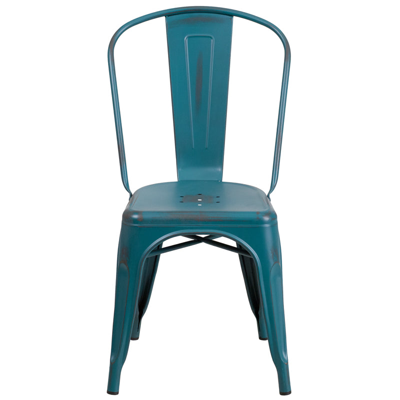 Distressed Blue-TL Metal Chair ET-3534-KB-GG