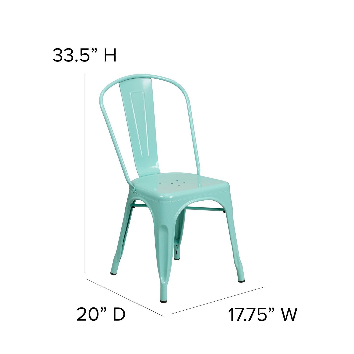 Mint Green Metal Chair ET-3534-MINT-GG