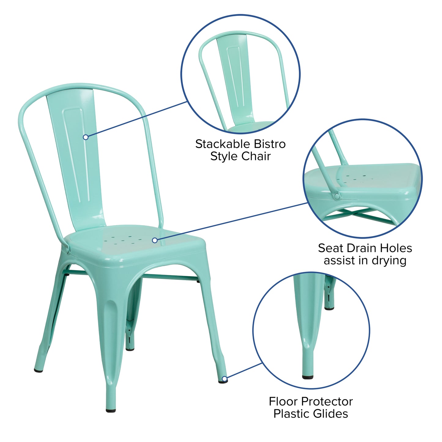 Mint Green Metal Chair ET-3534-MINT-GG