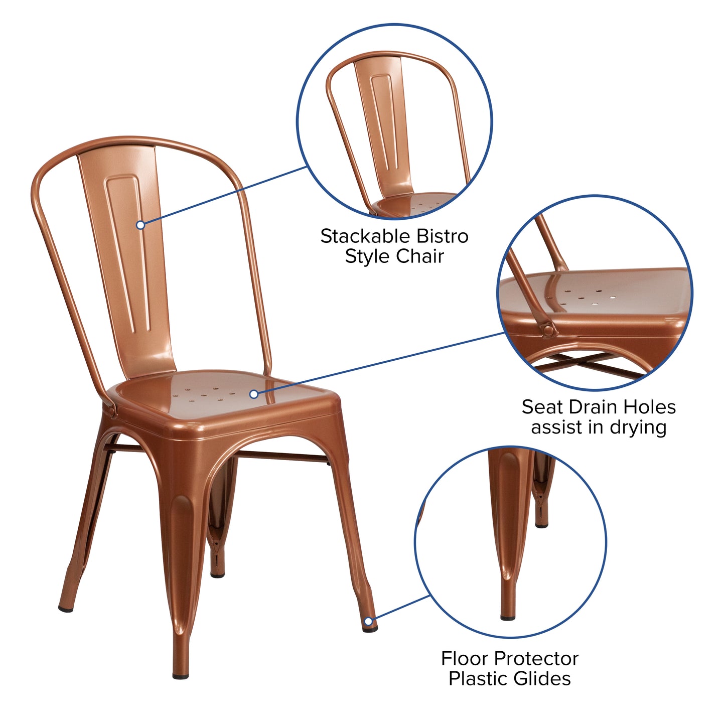 Copper Metal Chair ET-3534-POC-GG