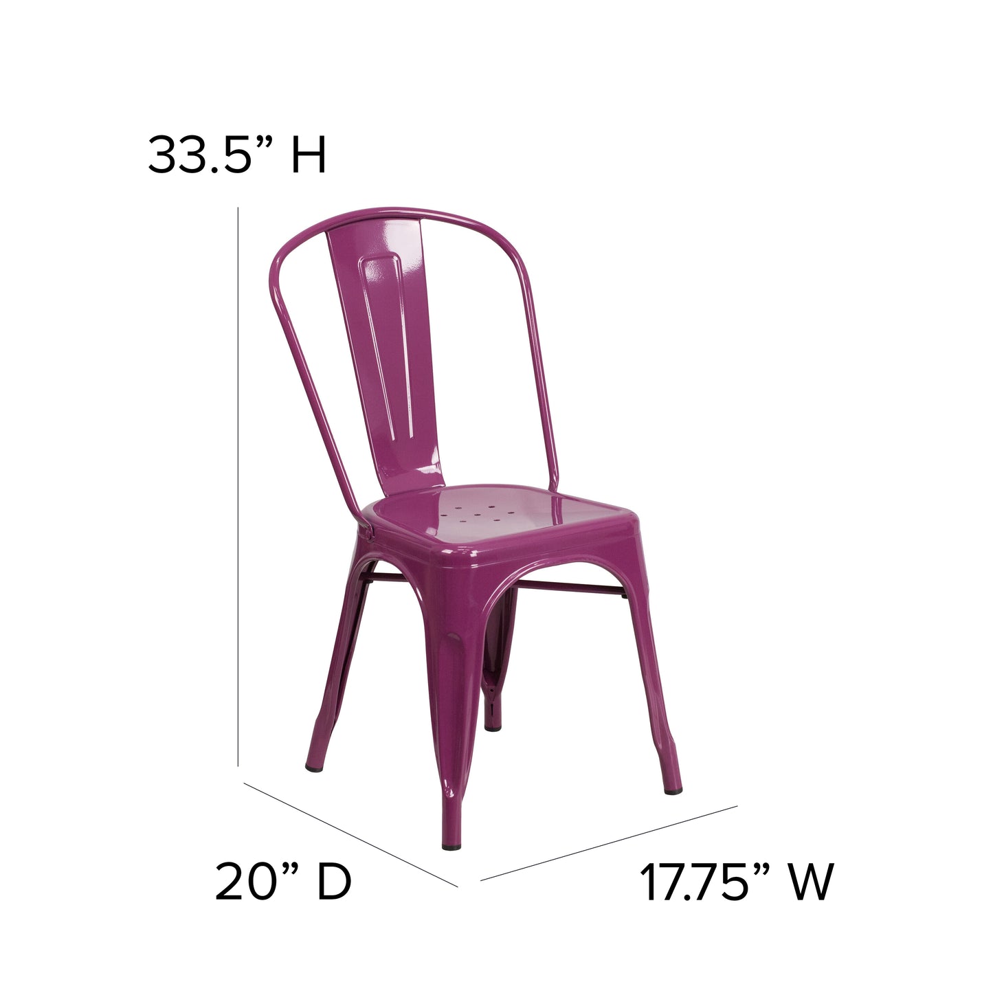 Stackable Metal Bistro Style Chair