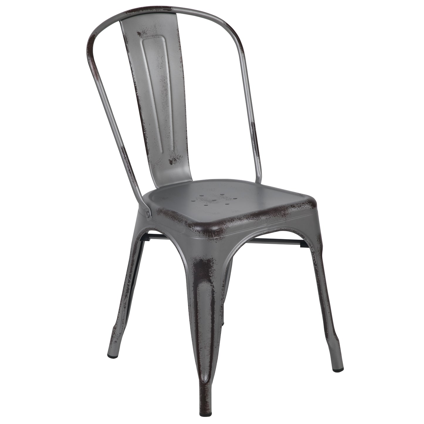 Distressed Silver Metal Chair ET-3534-SIL-GG