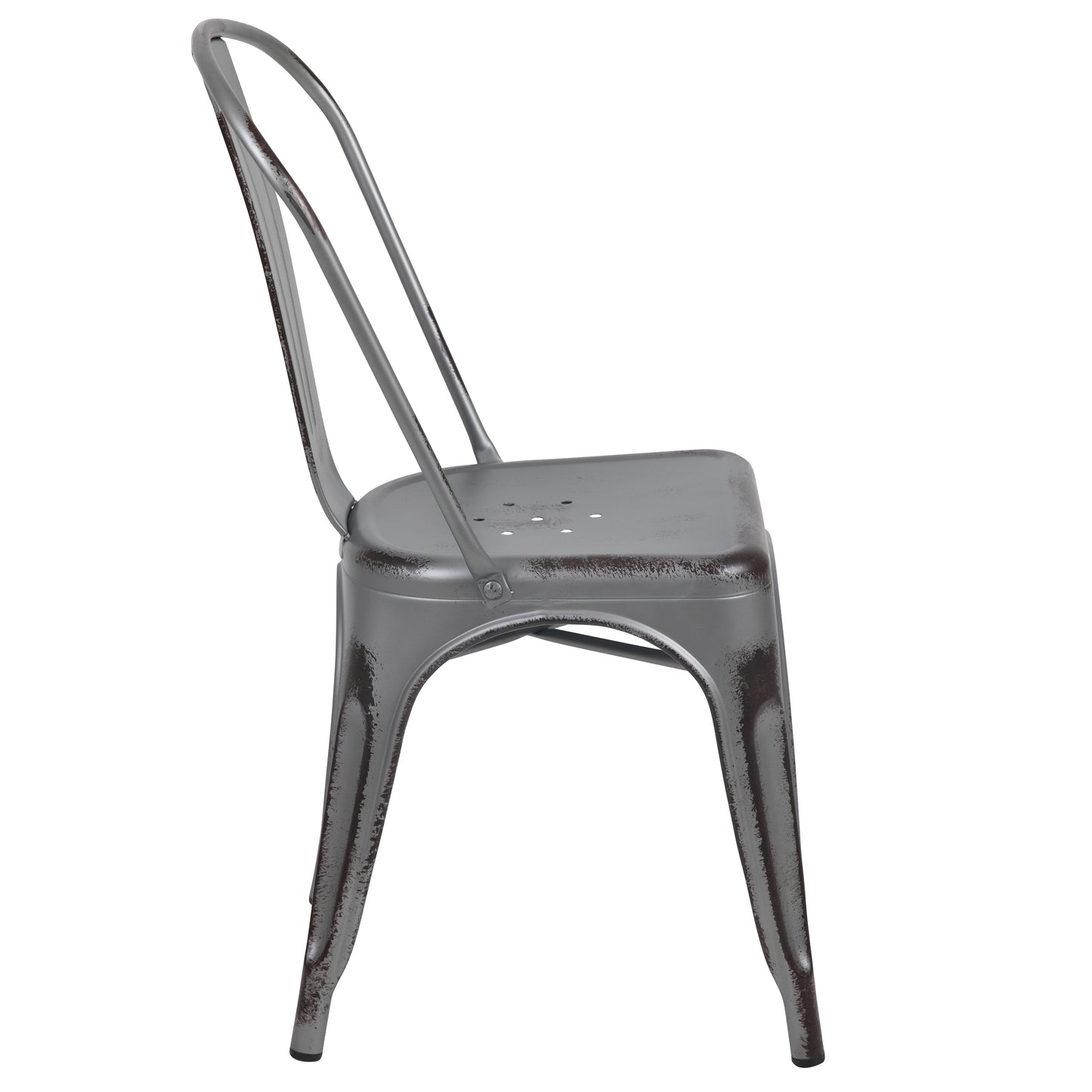 Distressed Silver Metal Chair ET-3534-SIL-GG