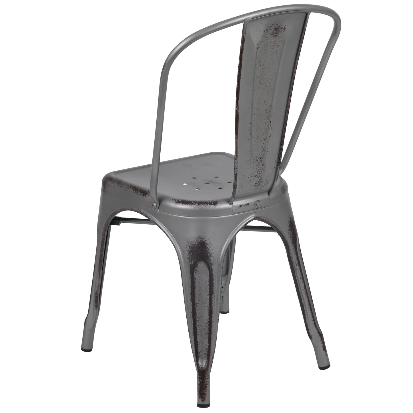 Distressed Silver Metal Chair ET-3534-SIL-GG