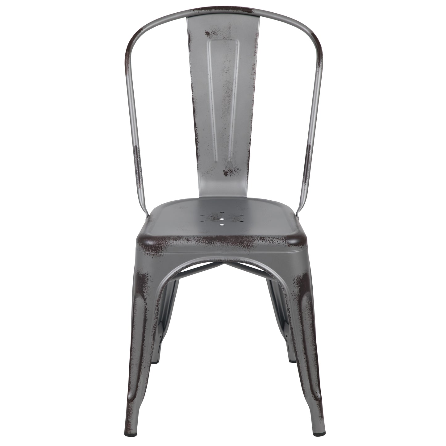 Distressed Silver Metal Chair ET-3534-SIL-GG