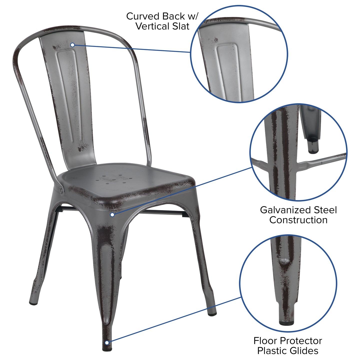 Stackable Metal Bistro Style Chair