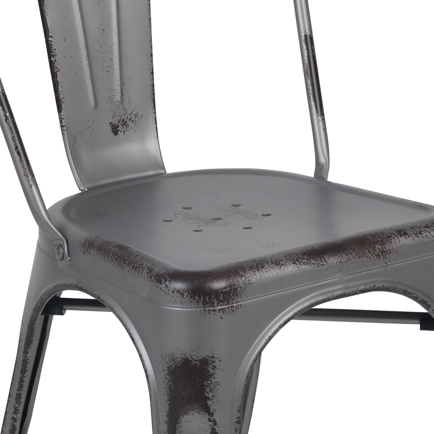 Distressed Silver Metal Chair ET-3534-SIL-GG