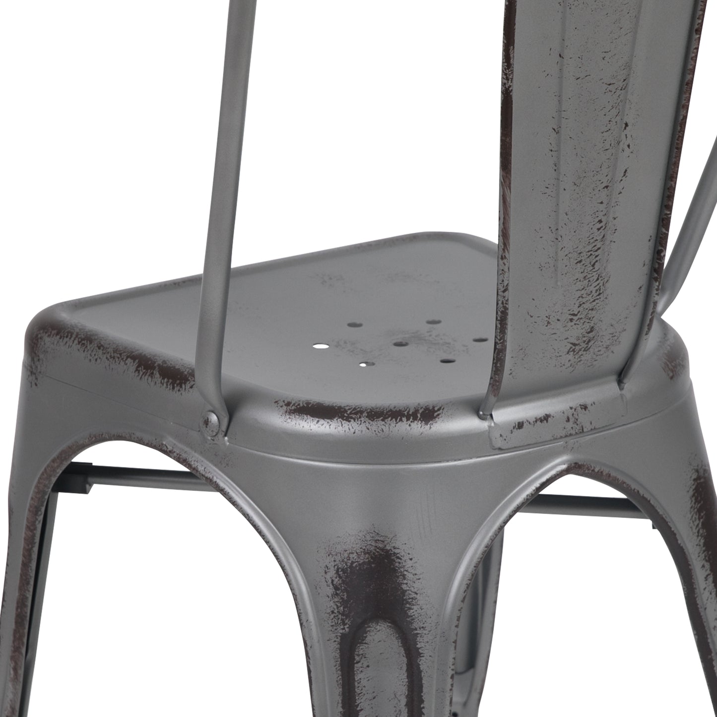 Distressed Silver Metal Chair ET-3534-SIL-GG