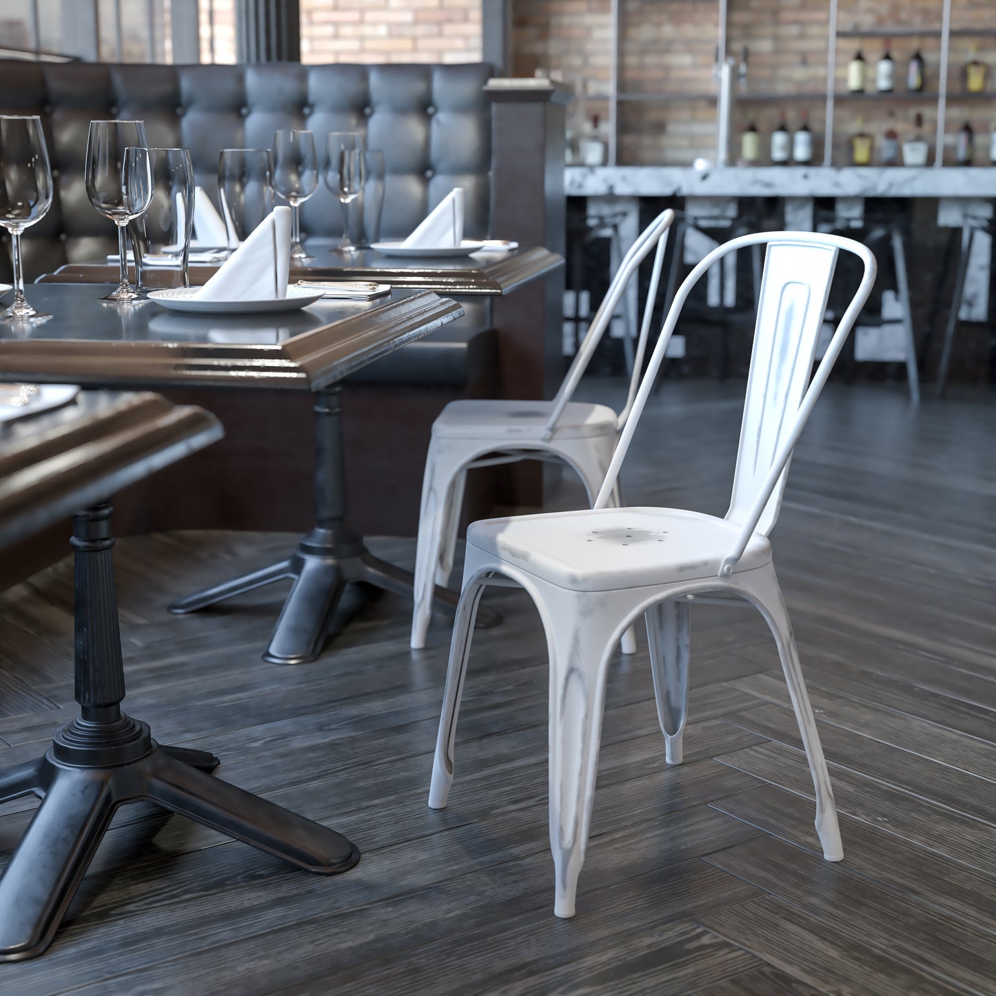 Stackable Metal Bistro Style Chair