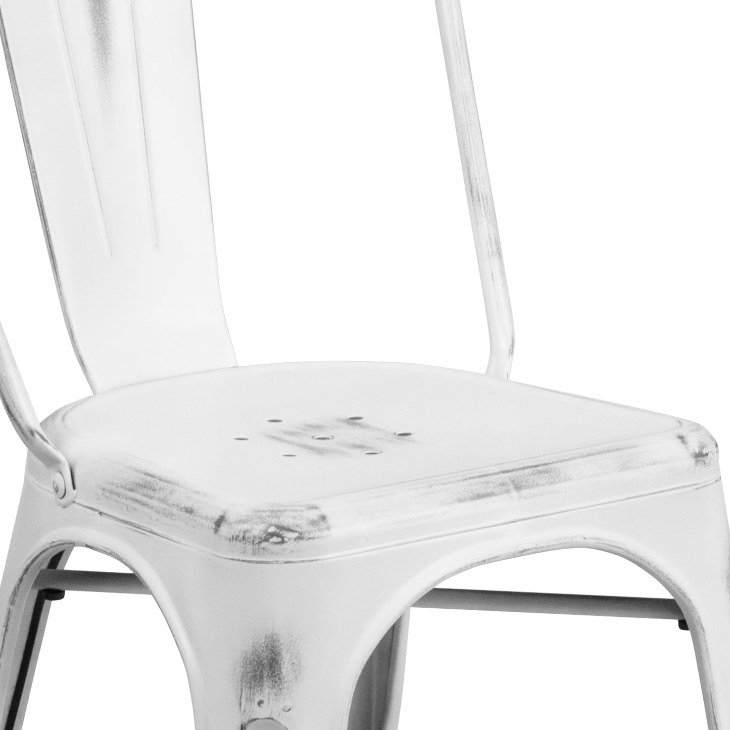 Distressed White Metal Chair ET-3534-WH-GG