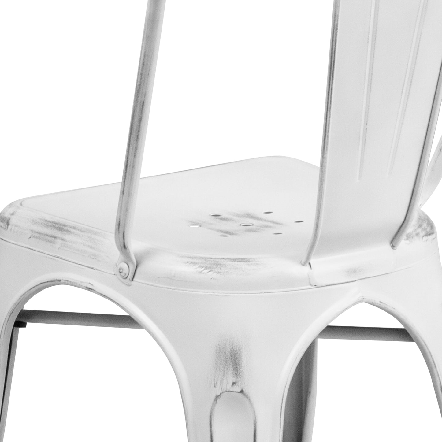 Distressed White Metal Chair ET-3534-WH-GG