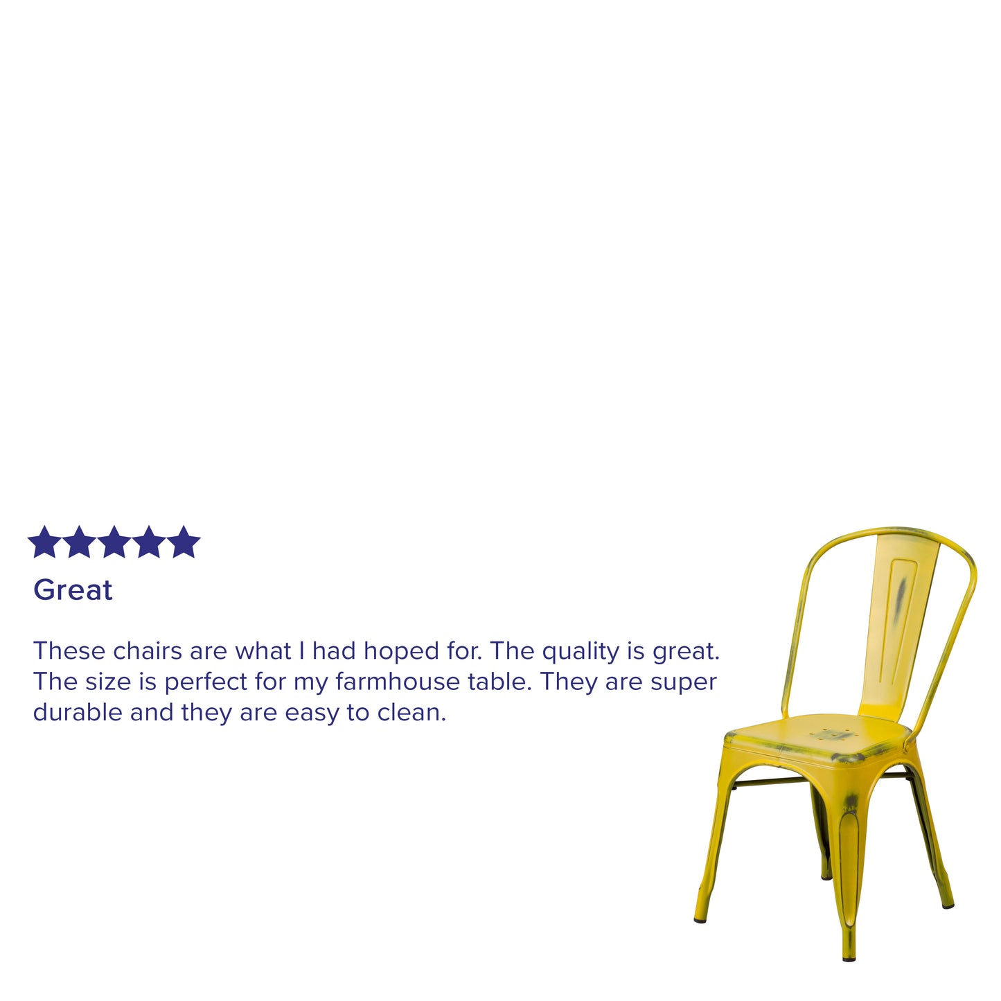 Distressed Yellow Metal Chair ET-3534-YL-GG