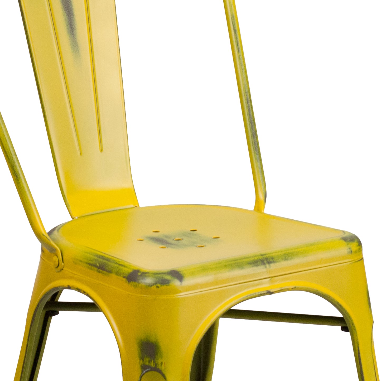 Distressed Yellow Metal Chair ET-3534-YL-GG