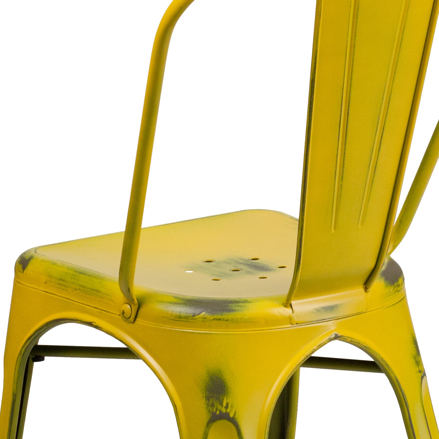 Distressed Yellow Metal Chair ET-3534-YL-GG