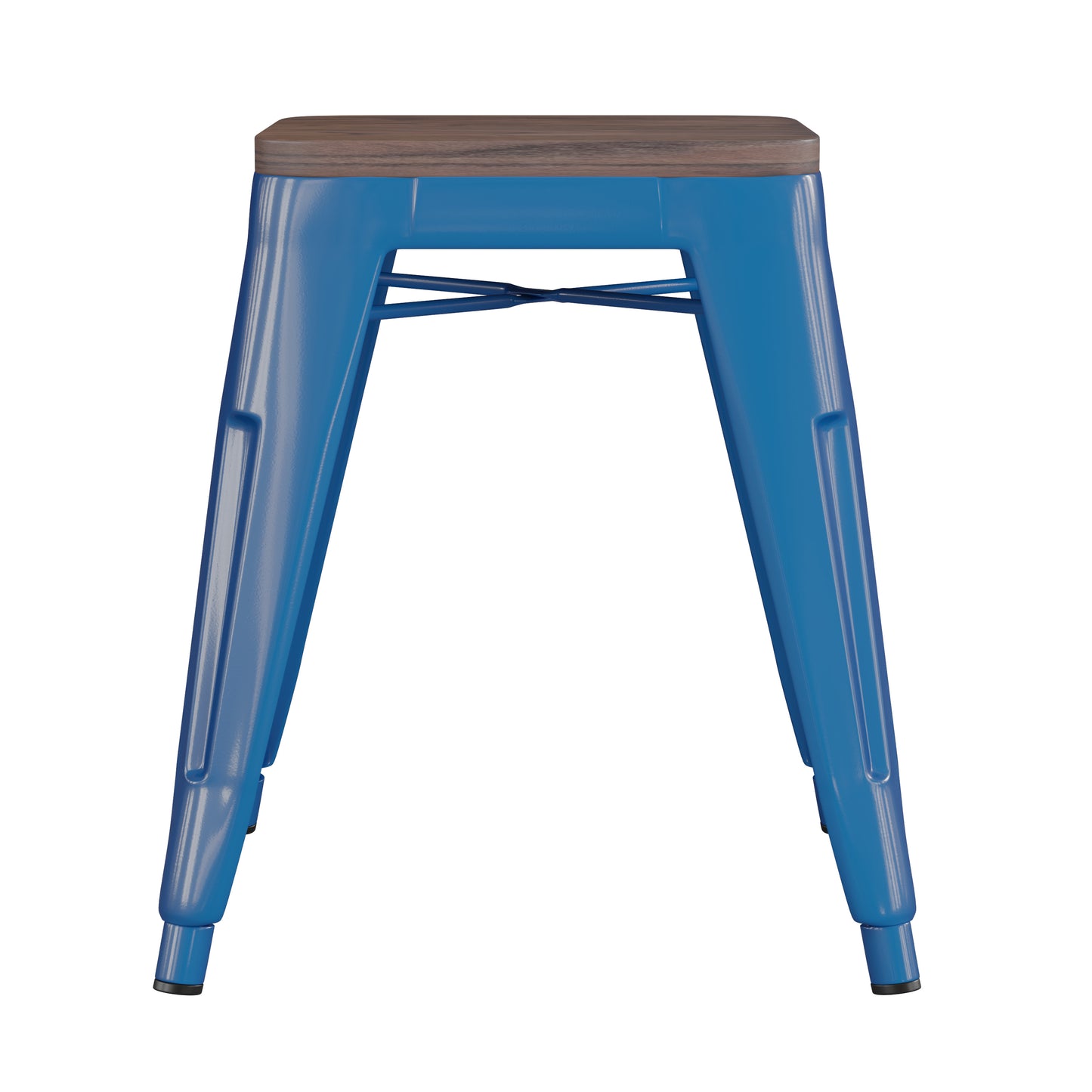 4PK Royal Blue Stool-Wood Seat ET-BT3503-18-BL-WD-GG