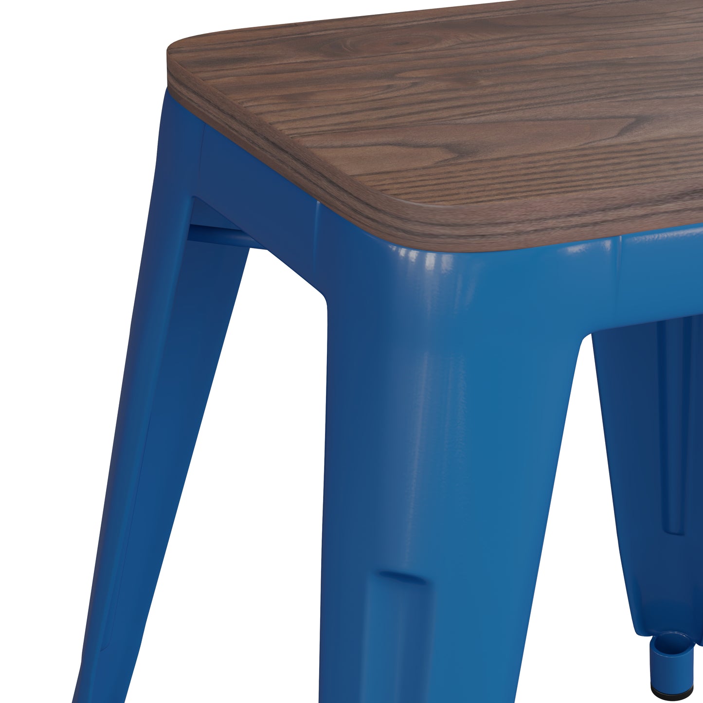 4PK Royal Blue Stool-Wood Seat ET-BT3503-18-BL-WD-GG