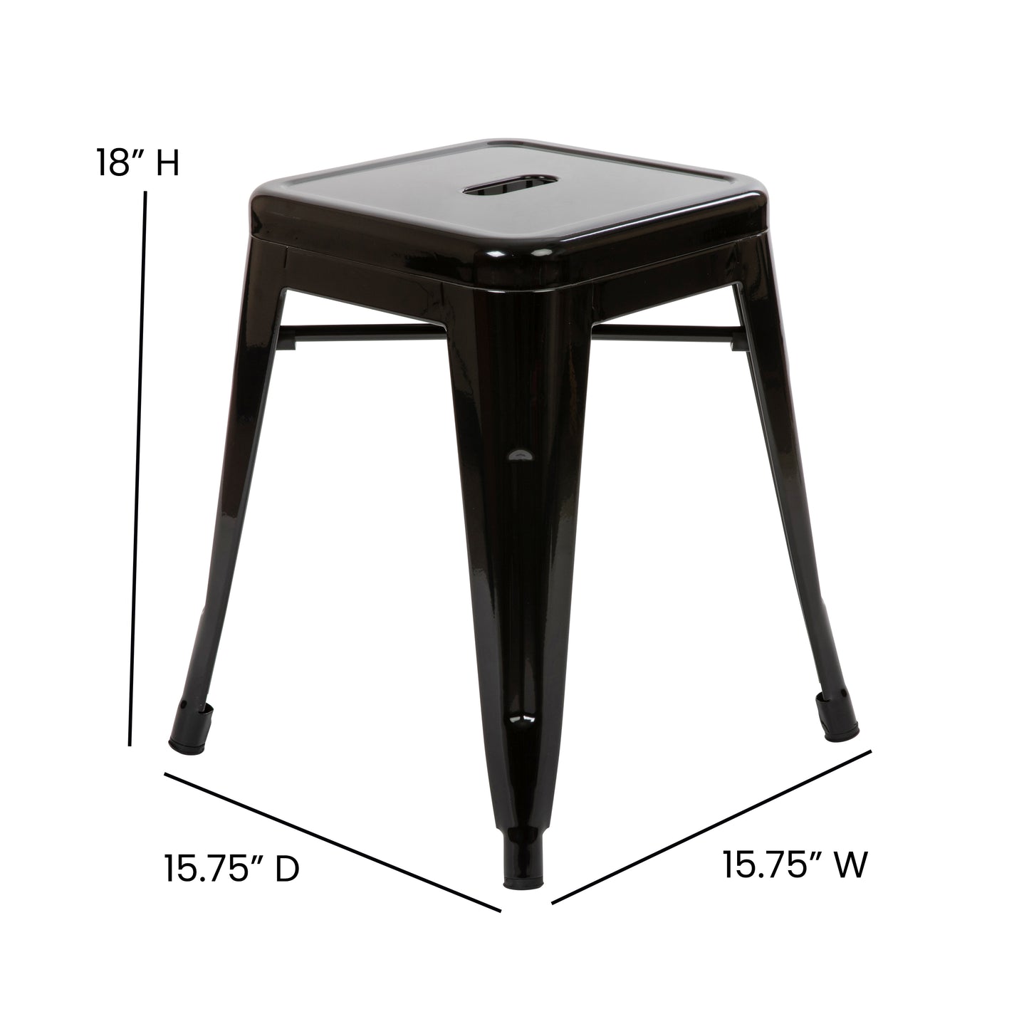 4 Pack Black Metal Stool ET-BT3503-18-BLK-GG