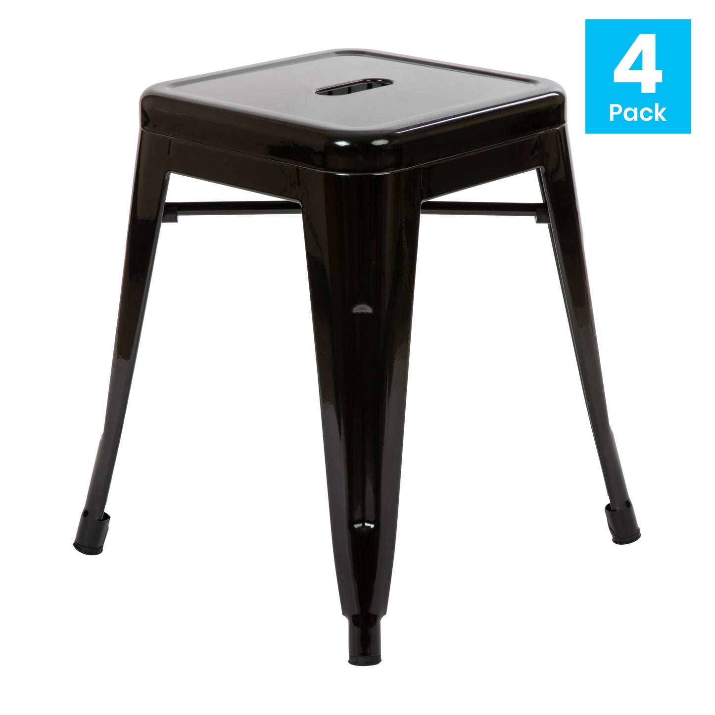 4 Pack Black Metal Stool ET-BT3503-18-BLK-GG