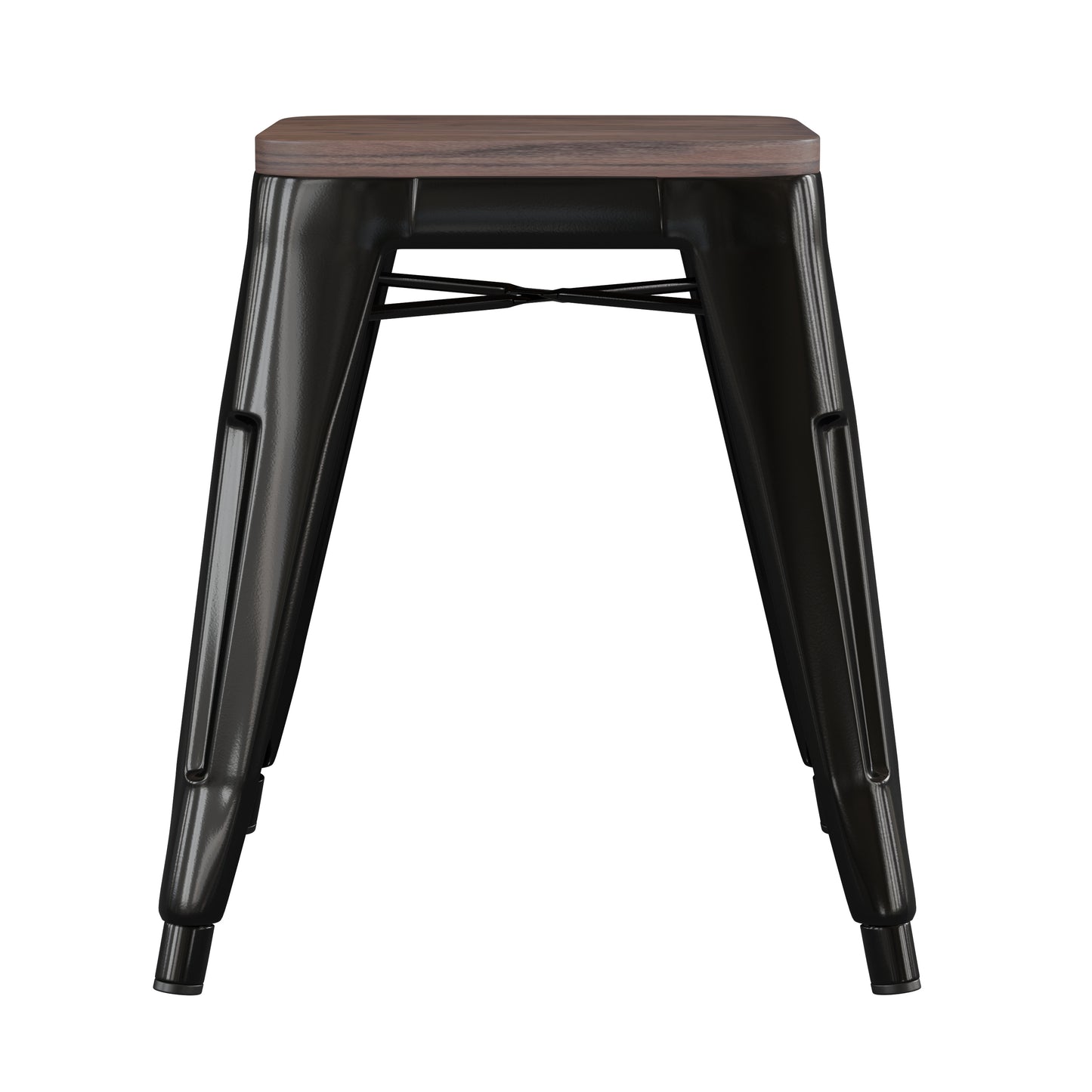 4PK Black Stool-Wood Seat ET-BT3503-18-BLK-WD-GG